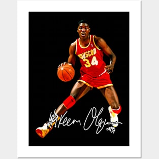 Hakeem Olajuwon The Dream Basketball Legend Signature 80S 90S Bootleg Rap Posters and Art